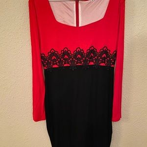Red and black dress